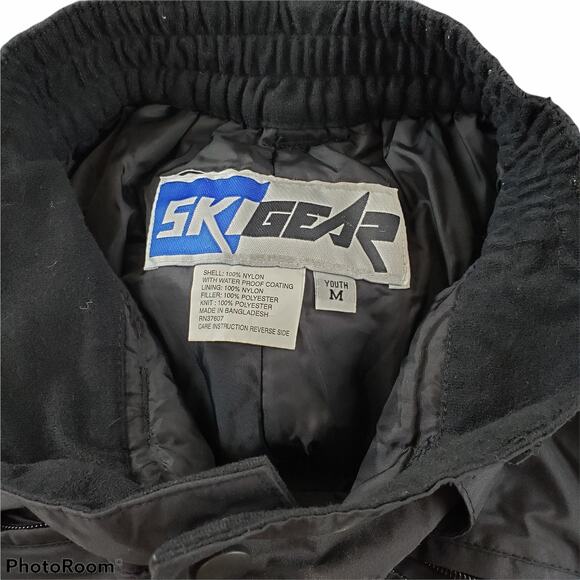 Skigear Pants Snow Youth Unisex Medium Winter Black Warm Comfort Pockets - Picture 4 of 5
